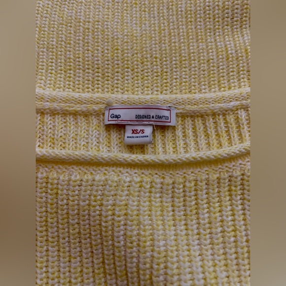 EUC Gap Rolled-Neck, Ribbed, Yellow Sweater-100% Cotton-Oversized XS/S - Picture 2 of 4